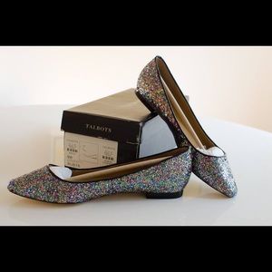 Talbots multi-colored glitter flats. 9W